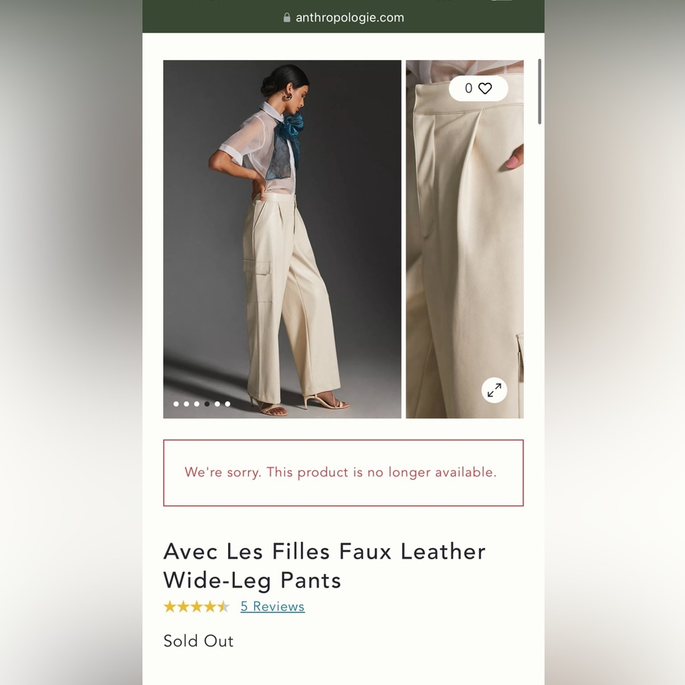 Avec Les Filles Faux Leather Wide Leg Pants